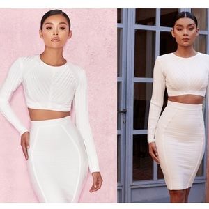 House of cb bandage top white long sleeve